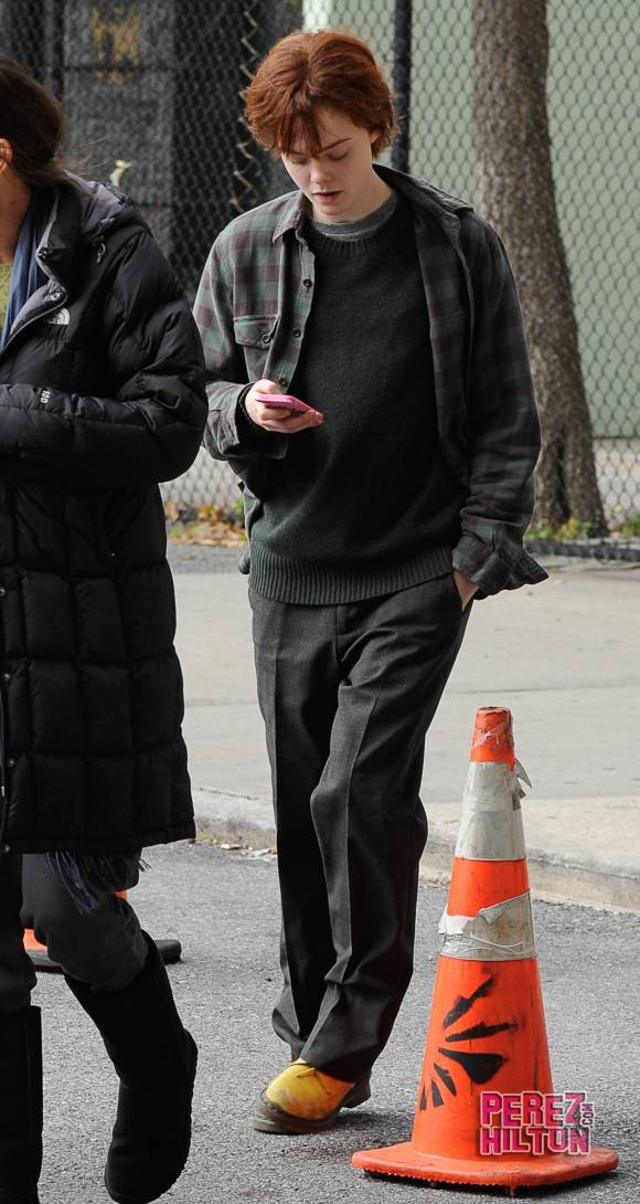Elle Fanning on set "Three Generations"