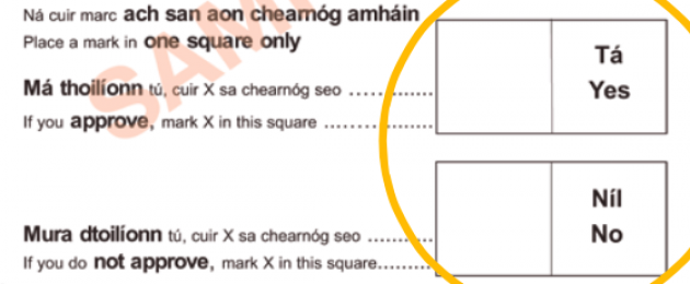 Sample ballot paper. Make sure to mark your vote with an X only.