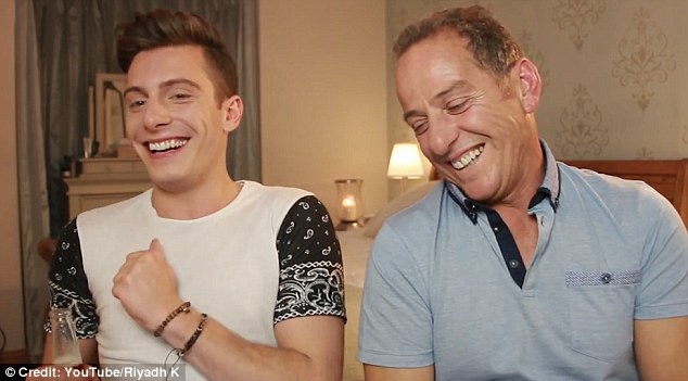 Riyadh Khalaf and his father laughing