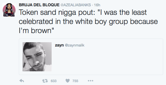 Azalea banks tweet calling zayn malik a sand nigga