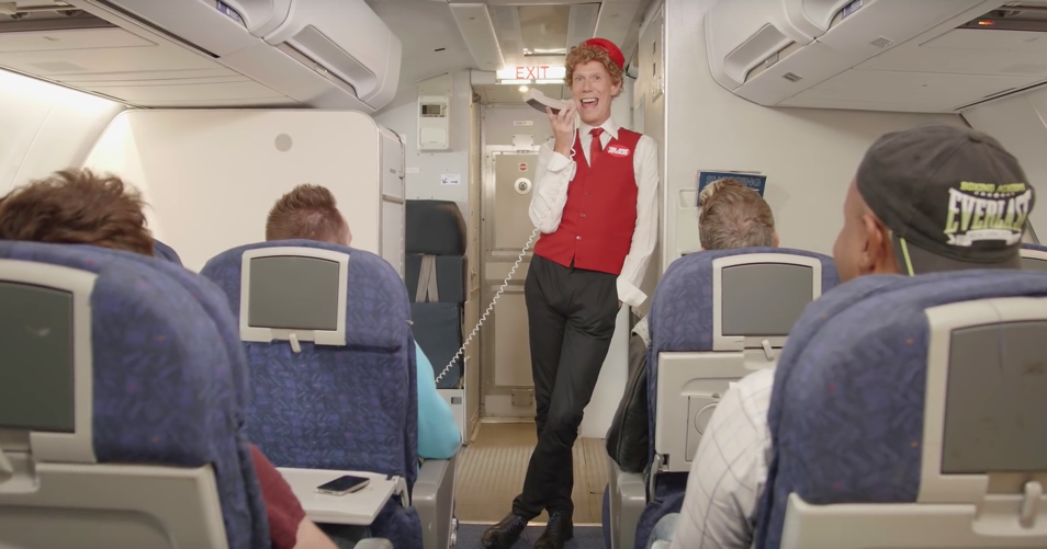 The flight attendant on HIV Air in the video for the new HIV support group My HIV, My Rules, My Journey