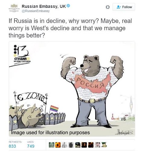 Russian embassy anti-gay tweet