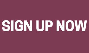 Sign up now on a mauve background for the national antiques art and vintage fair