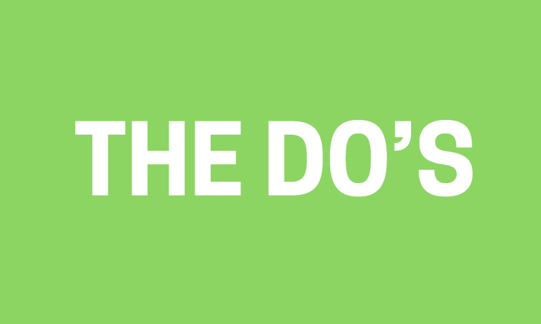 The do's for the outing 2016