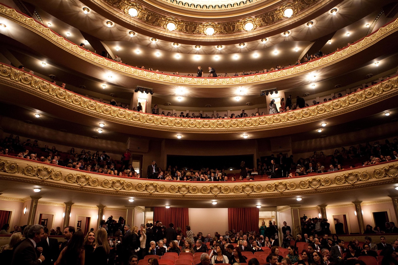 A conservative looking opera auditorium which could be watching trans opera singer Lucia Lucas perform