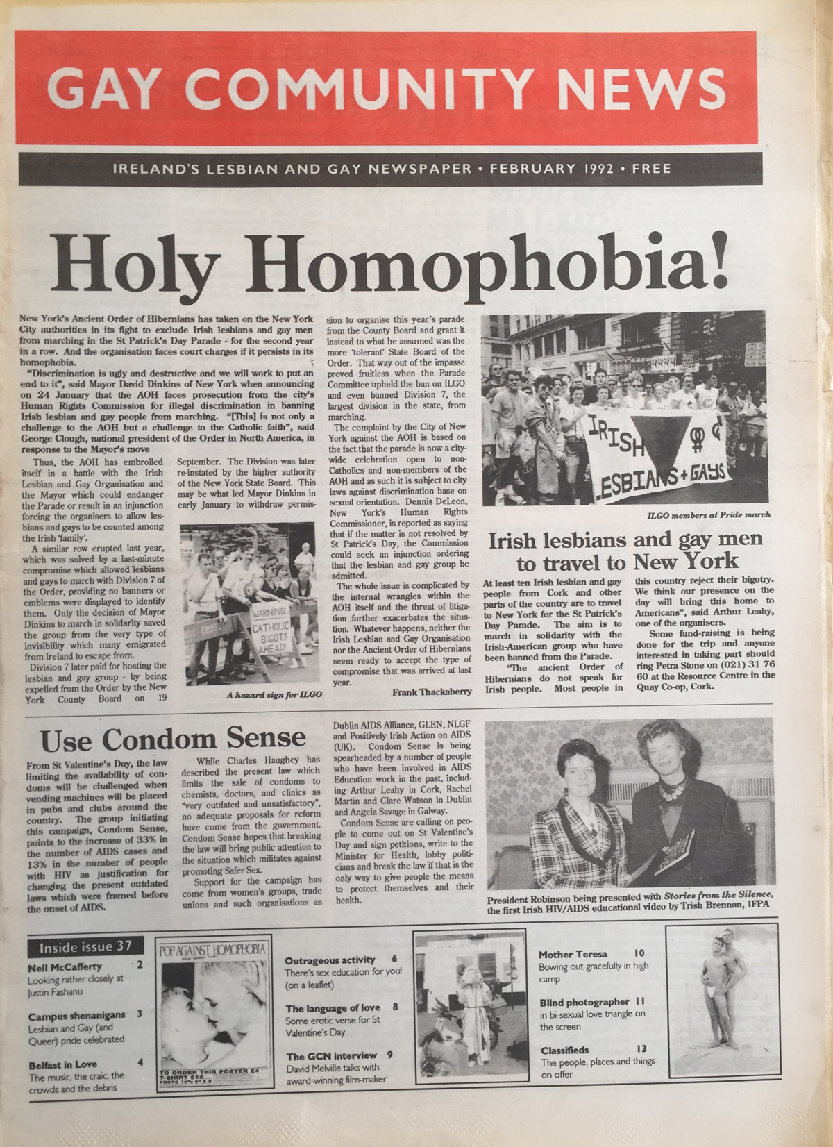 The 1992 Issue in the Evolution of GCN, Ireland's National LGBT Publication with news and images on the cover