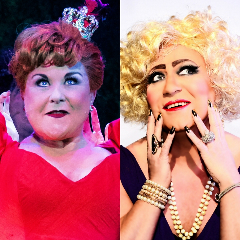 Wonderland star Wendi Peters and Dublin drag performer Dolly Grip are compared.