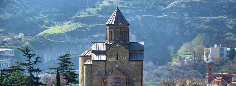 A church in Georgia where 10 men were arrested for LGBT activism as part of IDAHOT 2016