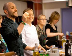 People learning to cook at Pinocchio and Italian School of Cooking