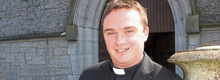 Fr Ger Fitzgerald outside a church, a priest who formerly studied at Maynooth seminary