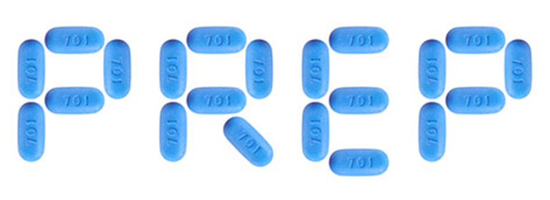 Truvada Pills lined up to spell PrEP