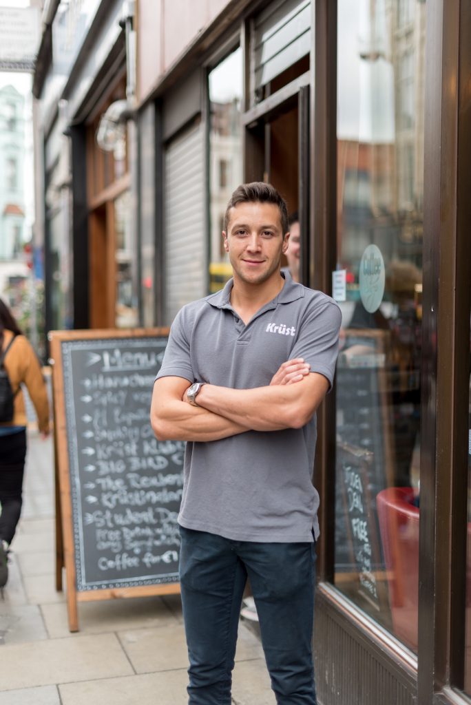 Krüst Bakery's Manager Steve Marquer outside the store