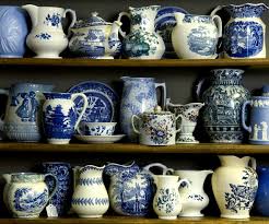 Jugs, vases and cups which you could buy at the national antiques art and vintage fair