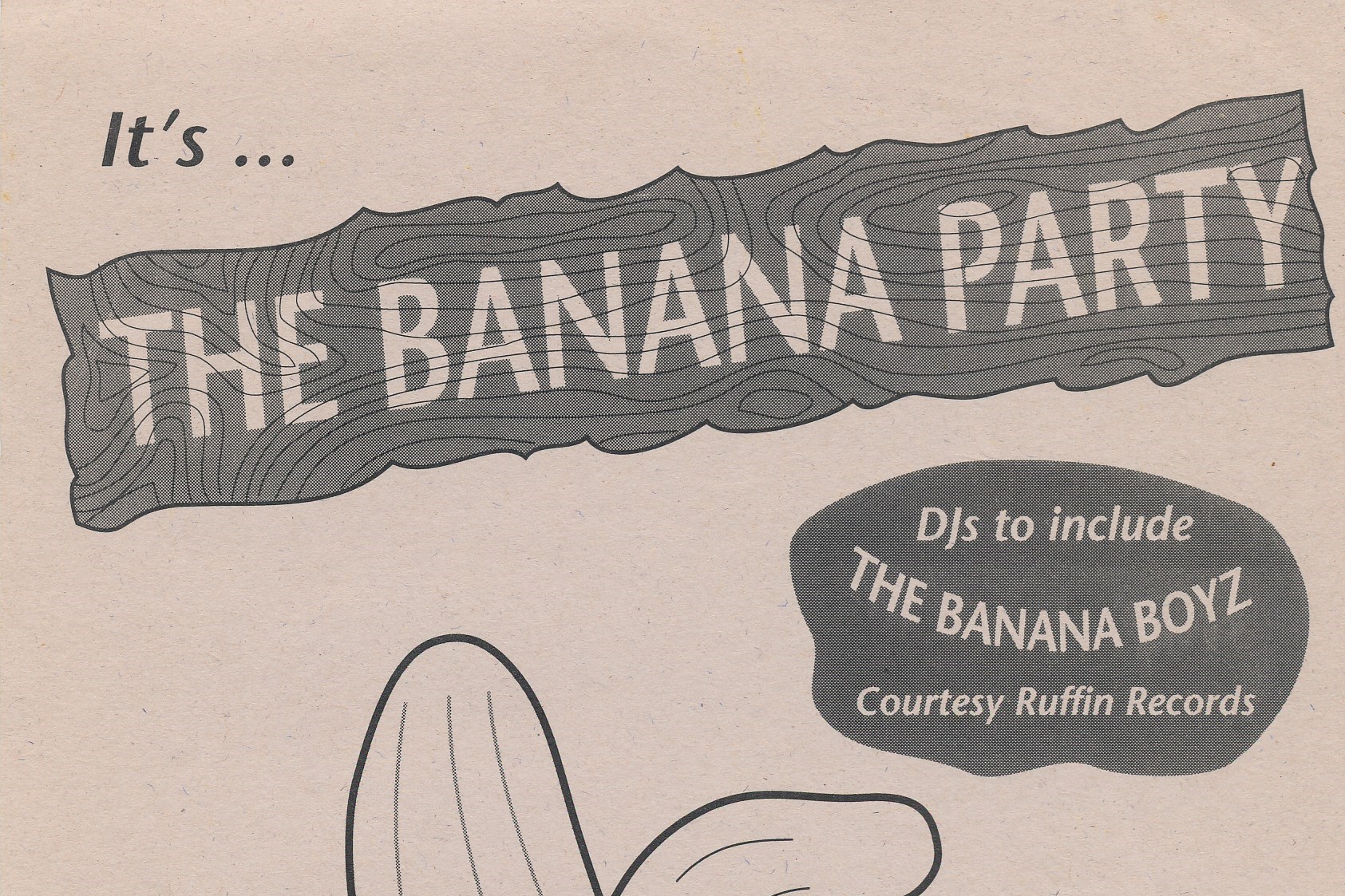 One of the posters from pilly willy and the irish queer archives showing a banana for The Banana Party