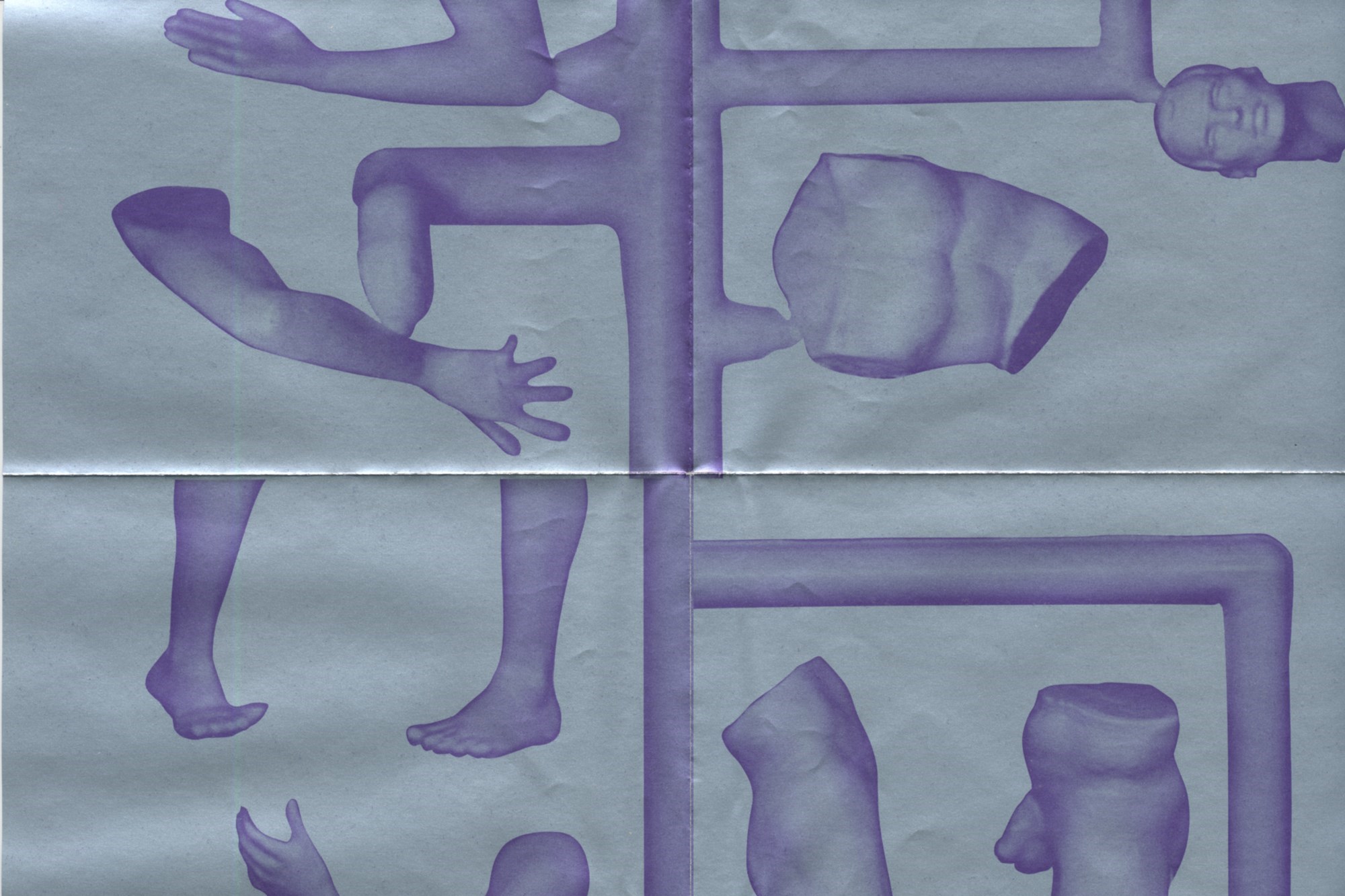 One of the posters from pilly willy and the irish queer archives showing body parts