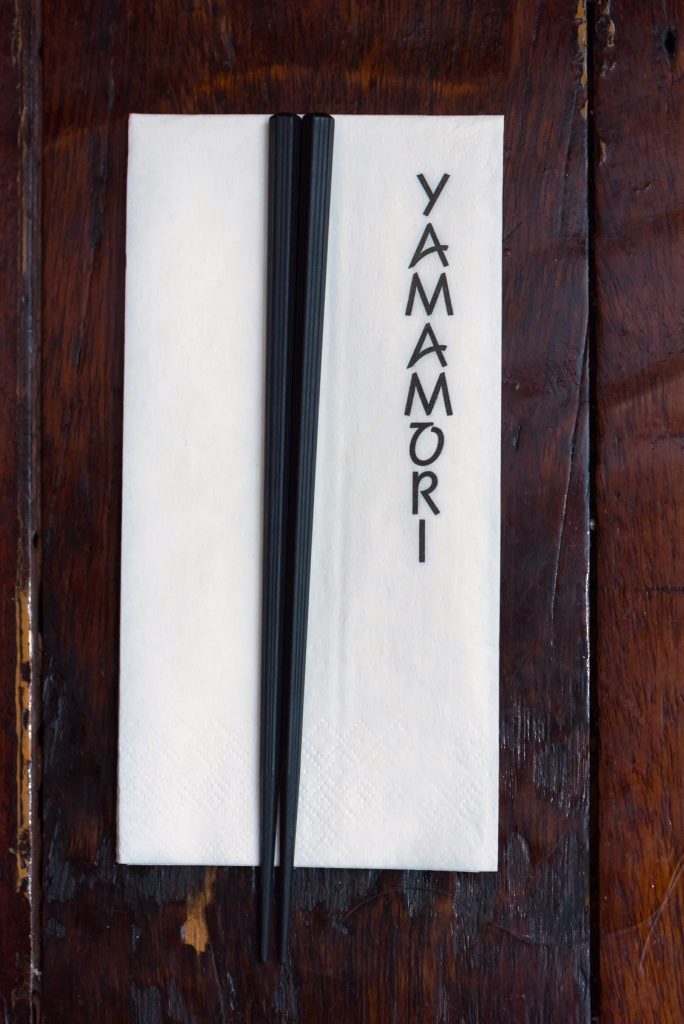 Chopsticks and napkin from Yamamori Sushi, who's manager Graham Ryan we interviewed in this month's Amuse Bouche