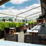 The sunny outdoor dining area at sophie's restaurant at the dean hotel for the November 2016 Amuse Bouche