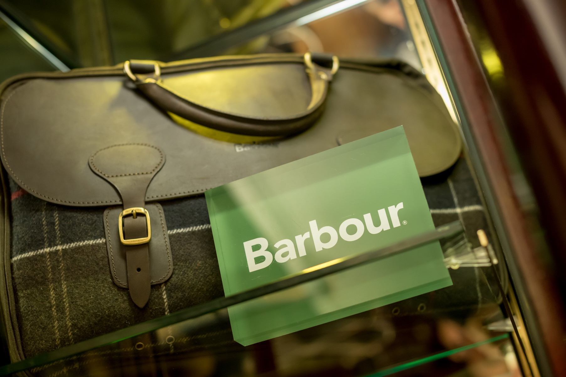 A Barbour bag at a Louis Copeland store