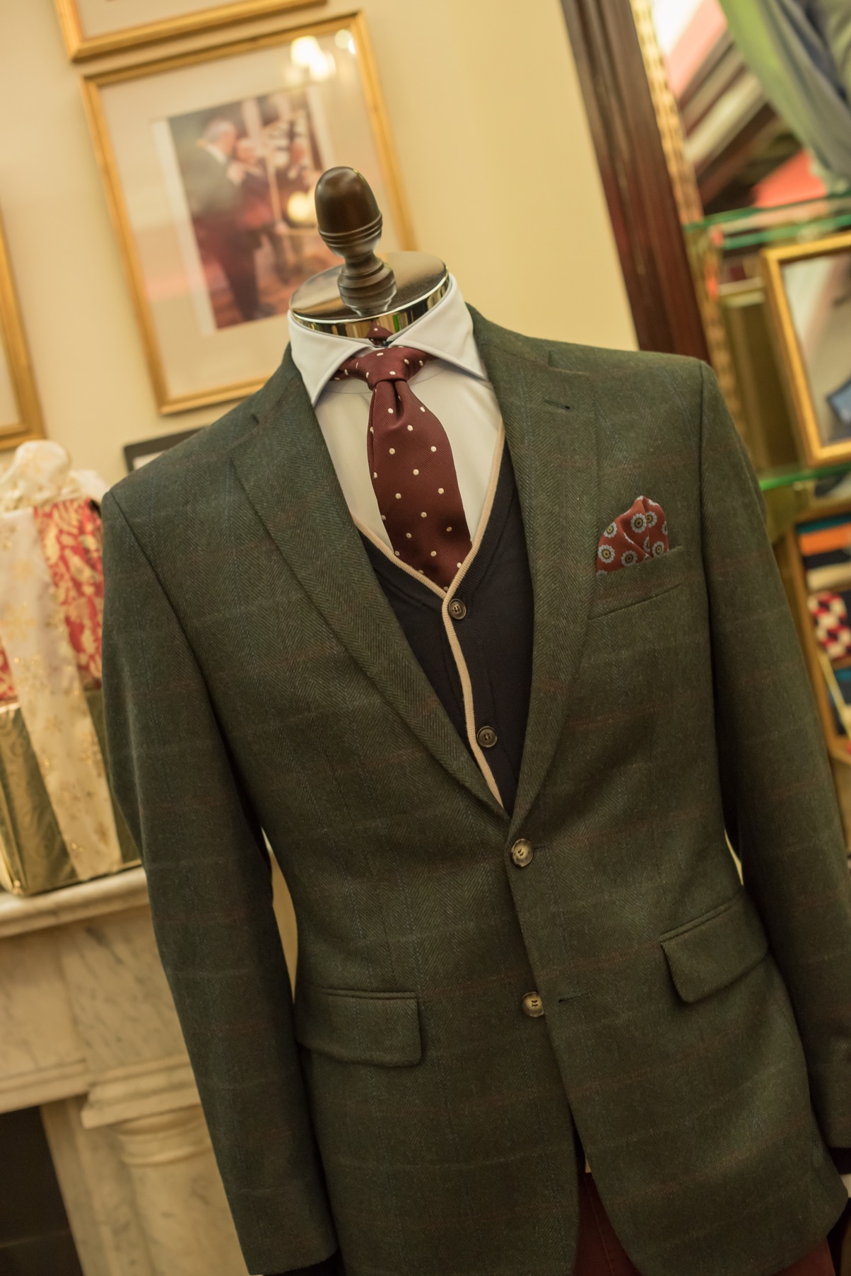 A 3 piece suit at at a Louis Copeland store
