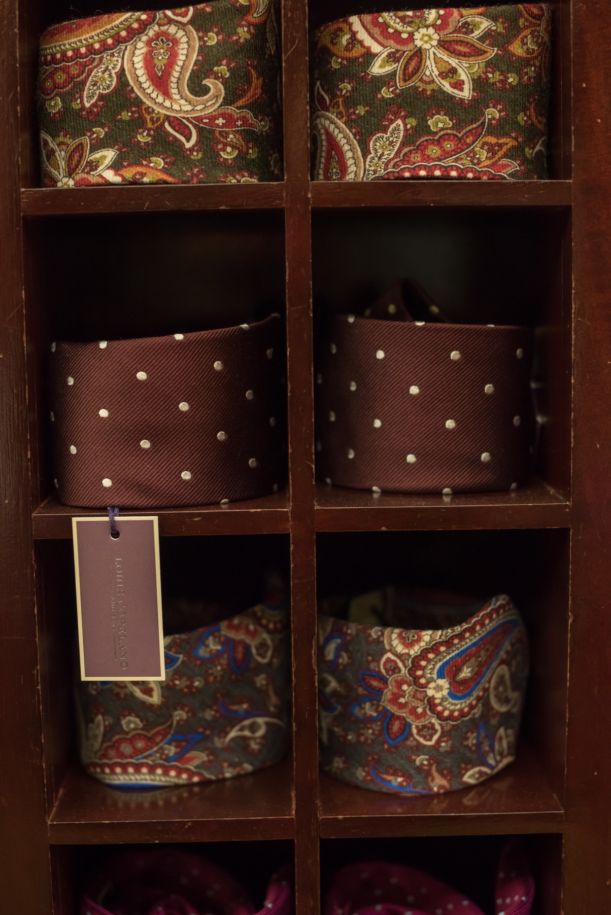 Ties rolled up at a Louis Copeland store