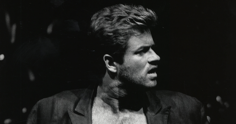 George Michael in black and white