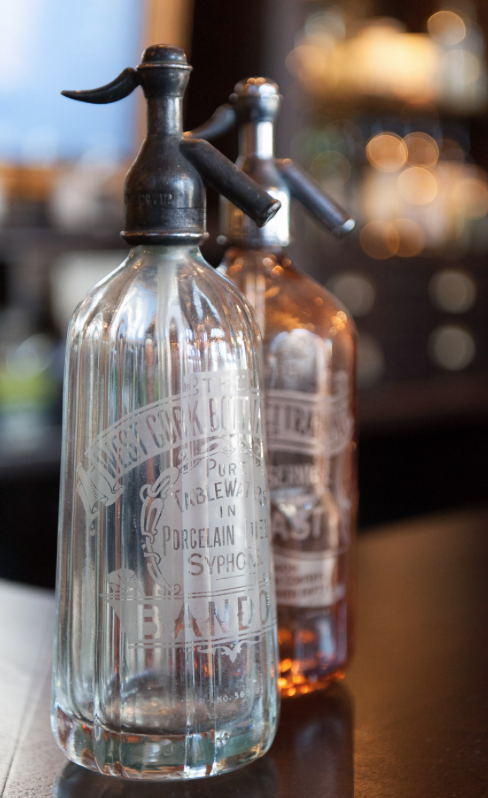 A glass whiskey dispenser at the Irish Whiskey Museum