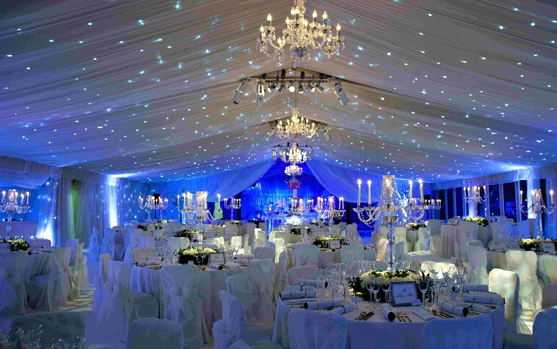 A wedding marquee at the Irish LGBT wedding venue, the watermill lodge