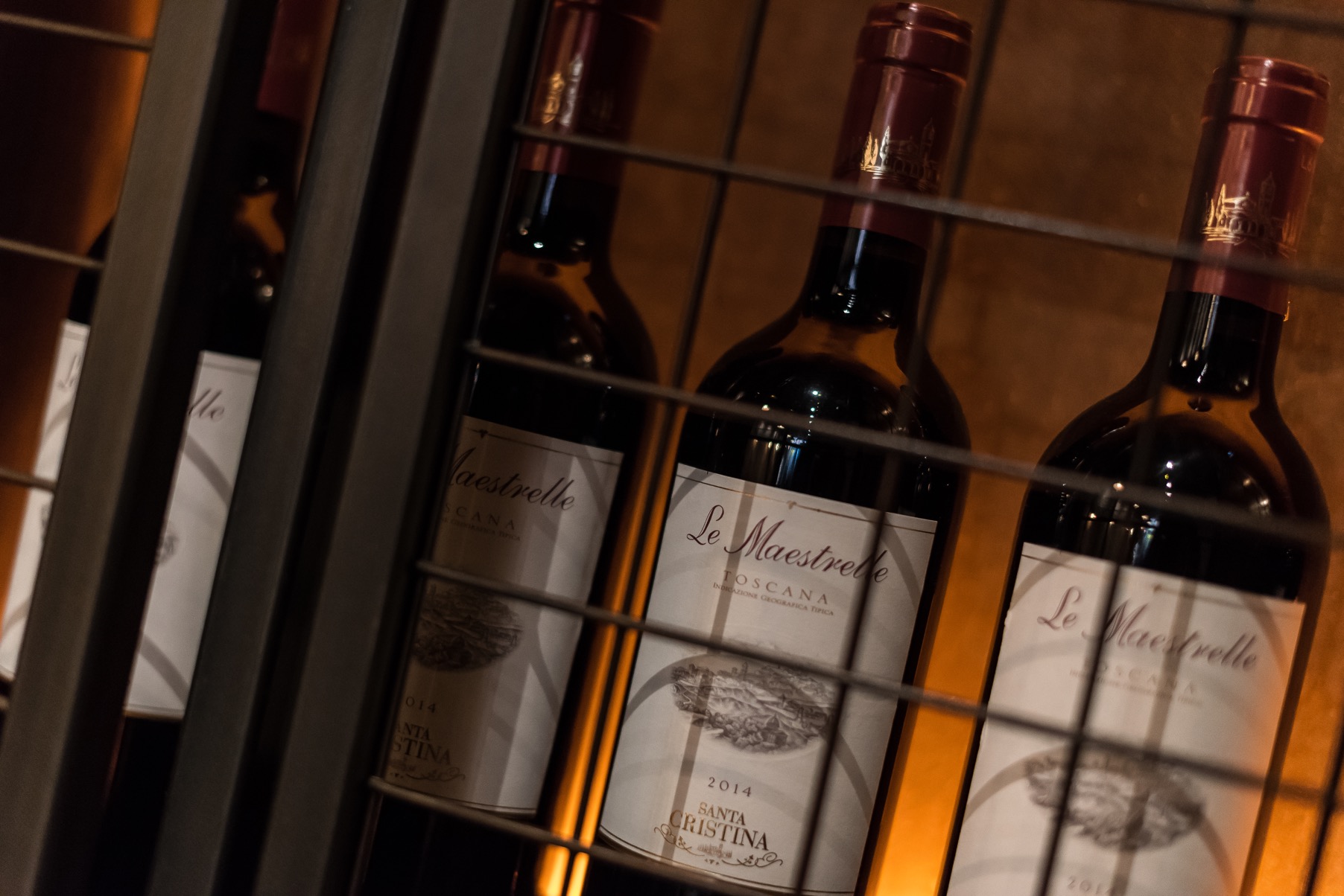 Wine behind a cage at San Lorenzo's