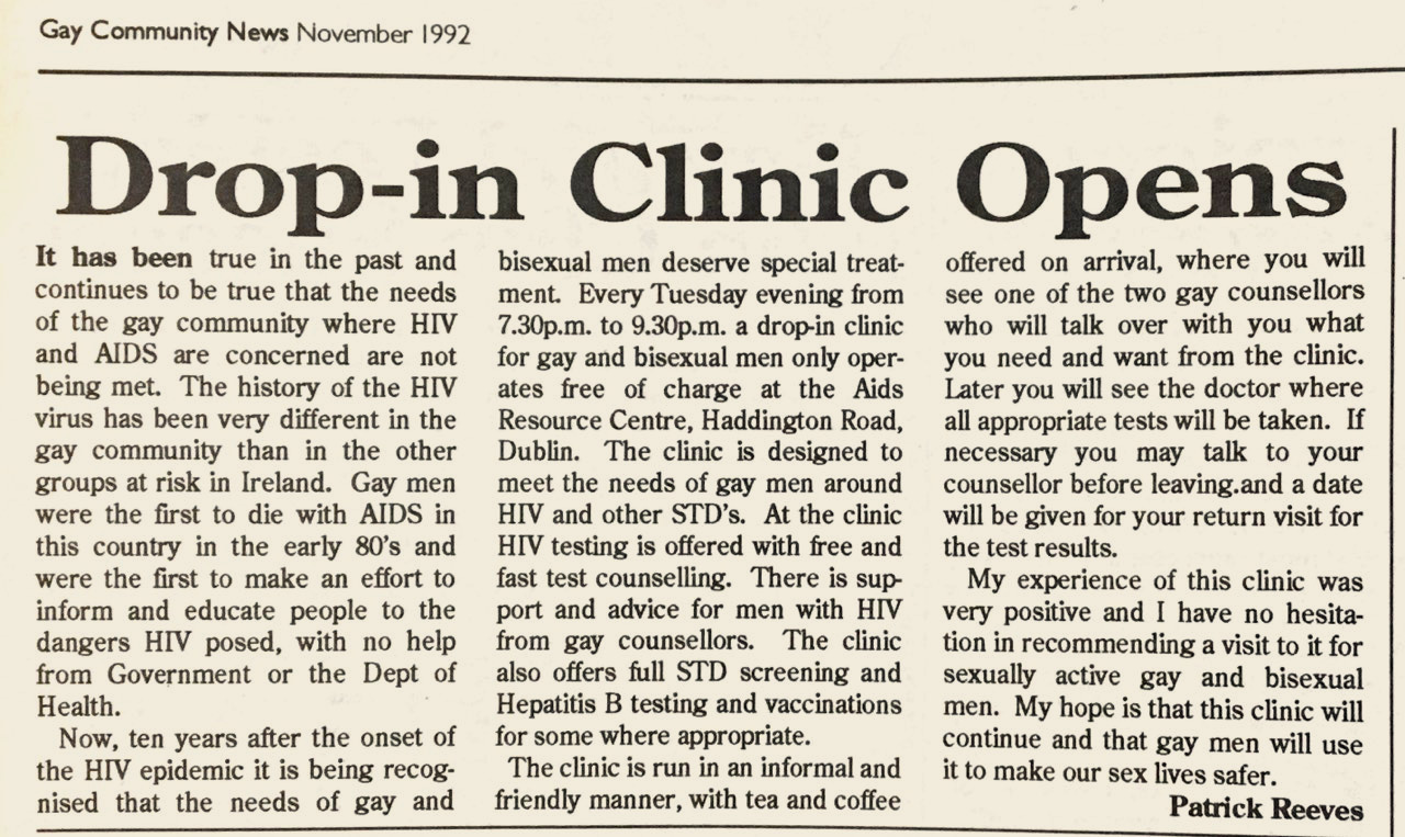 The original GMHS report from the November 1992 issue of GCN (Gay Community News)