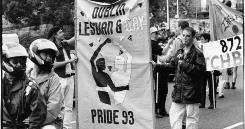 People marching at 1993 Dublin Pride