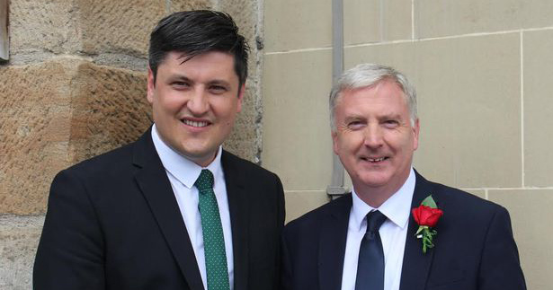 Ged Killen, married to a man from Northern Ireland, smiling