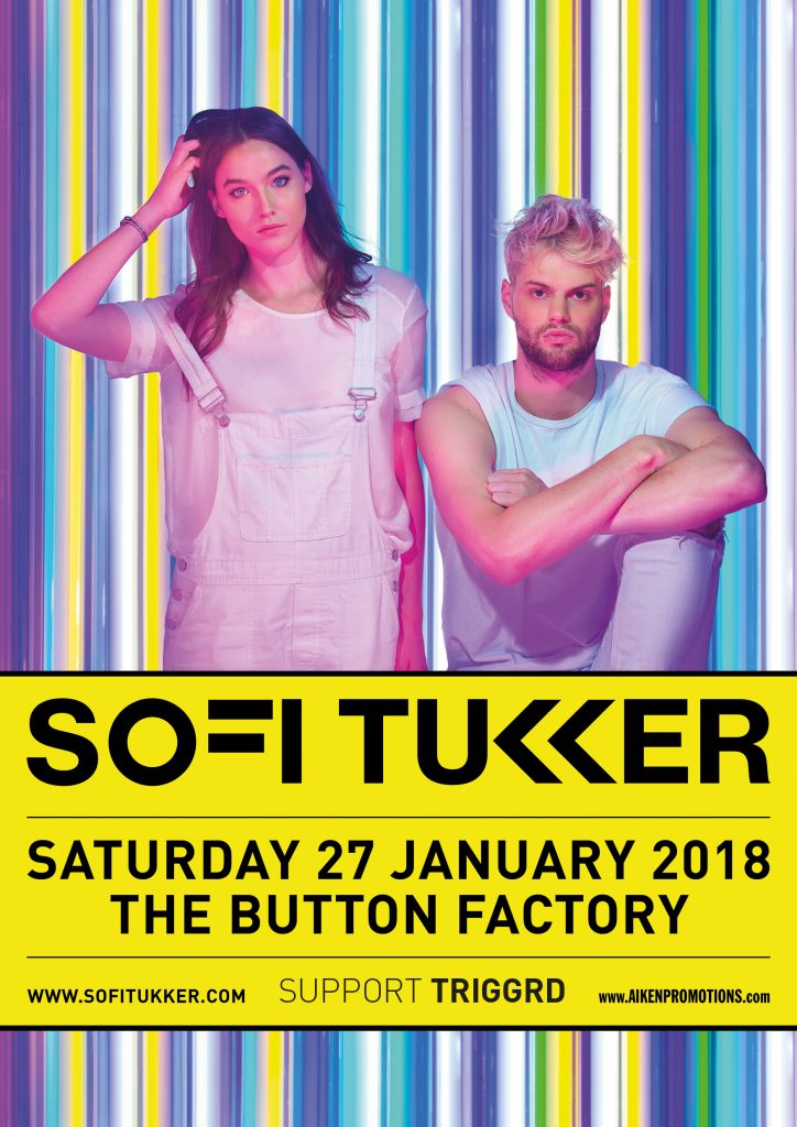 The two members of Sofi Tukker in the promotional poster for their Dublin gig