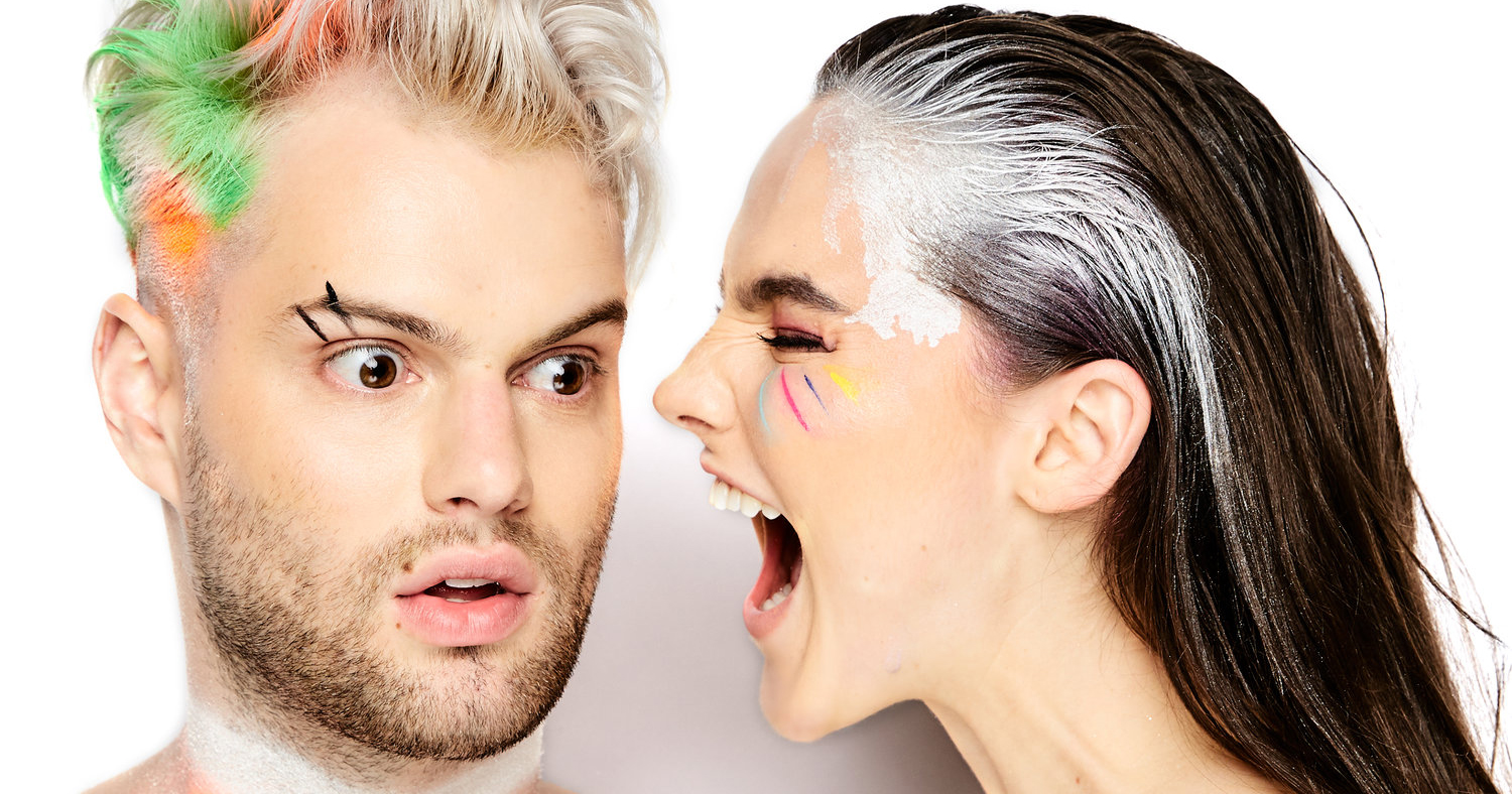 The two members of Sofi Tukker in a close-up
