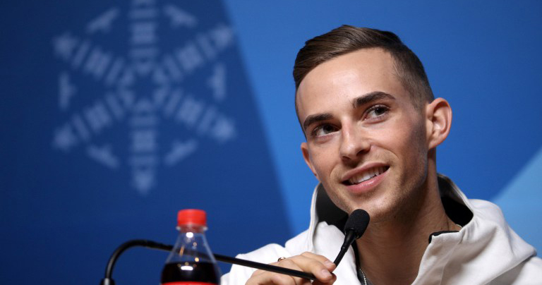 Adam Rippon, one of the first openly gay Winter Olympians, during an interview