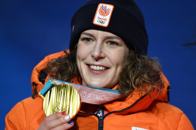 Bi-sexual Olympian Ireen Wüst wins gold in the 1500m speed skating. IMAGE: Getty
