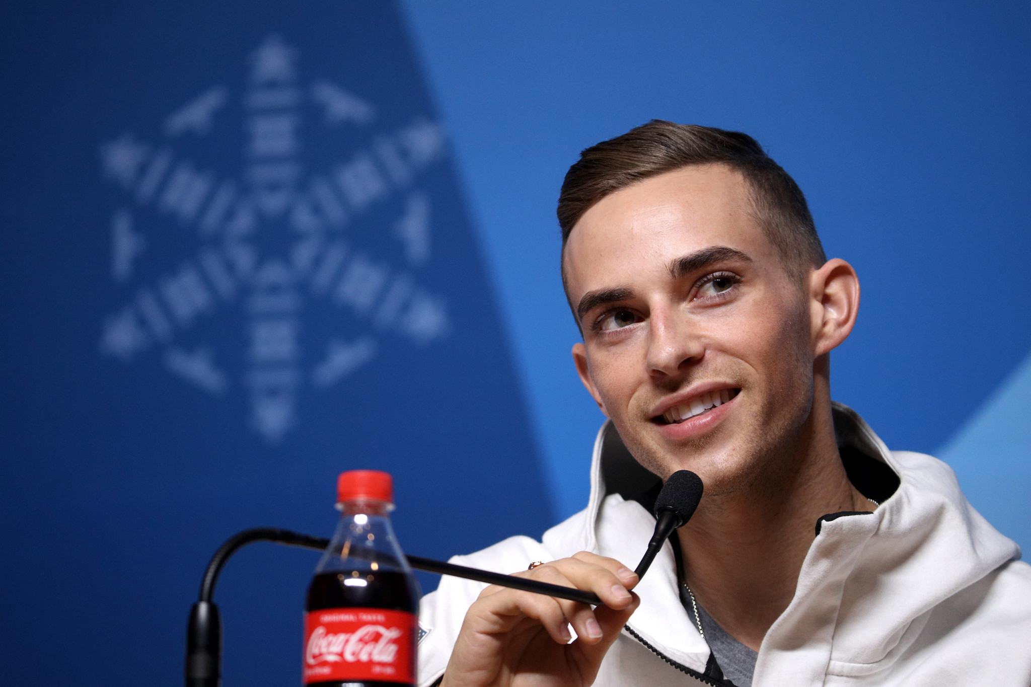 Adam Rippon at press conference this week.