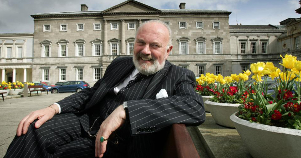 David Norris sitting outside the Dáil