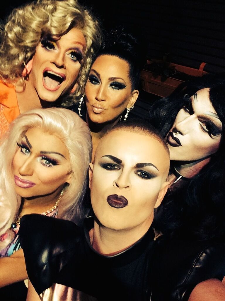 Paul Ryder with some of Ireland's most amazing Drag Queens and Michelle Visage