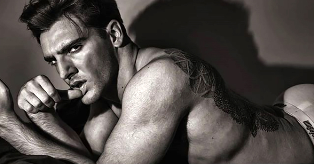 Male Model Gary Talbot in a black and white shoot