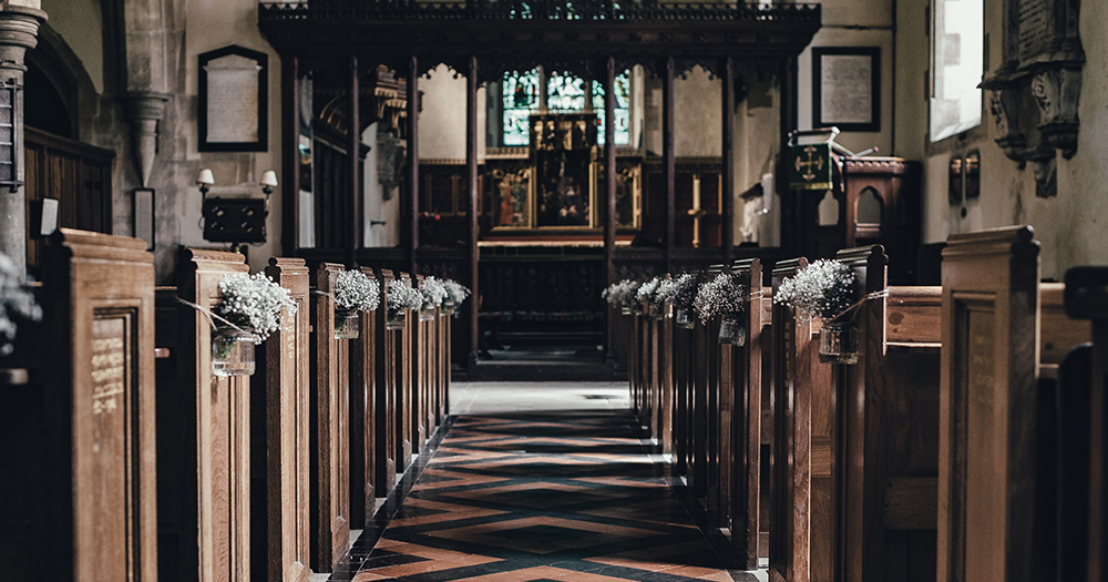 church aisle and altar