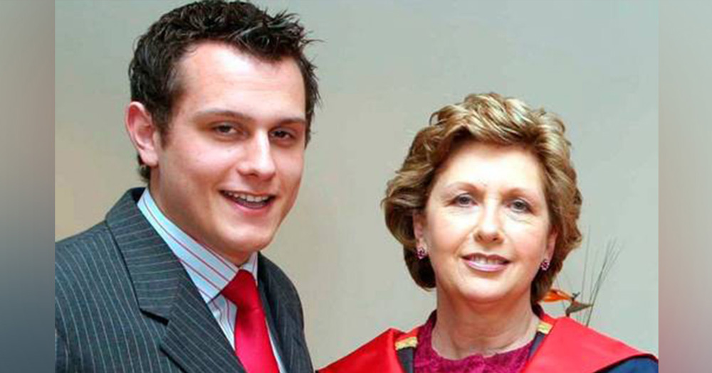 Former President Mary McAleese with her son Justin McAleese