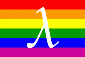 Rainbow Flag with white Lambda