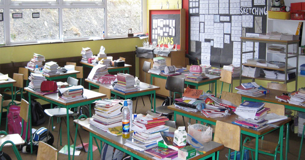 An untidy Irish classroom where teachers fear they will face discrimination