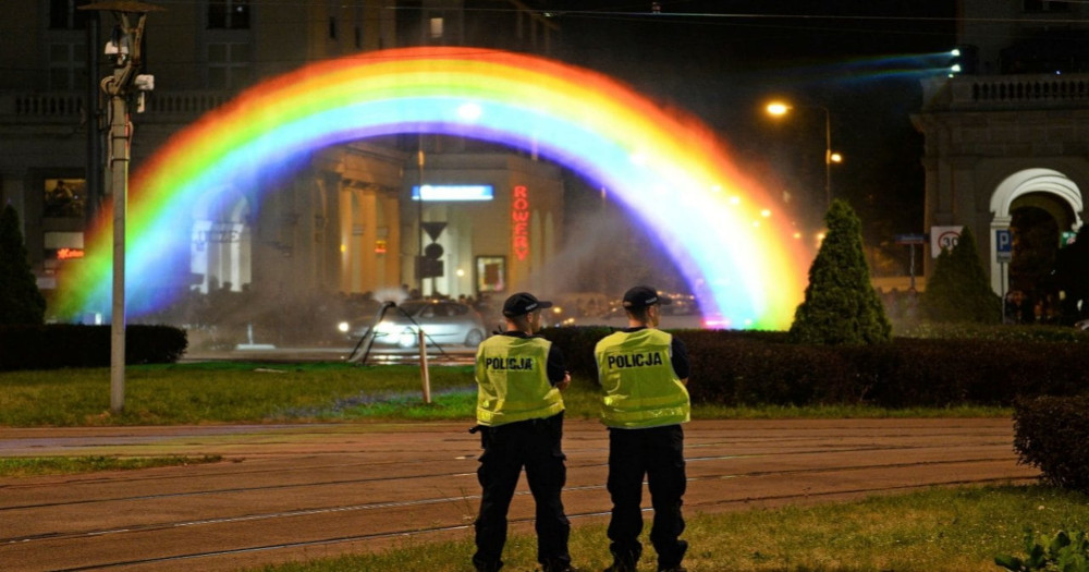 Warsaw Rainbow made of water vapor and lights