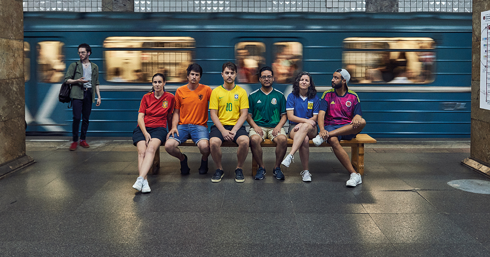 LGBT activists wear Rainbow jerseys in Russia