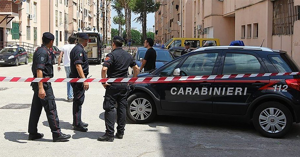 Italian Carabinieri at a crime scene - the story reported where a man was raped by 12 gay men was exposed as fake news