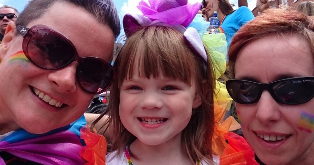 Georgia Anne Callan with Moms Emeline and Jacqueline.