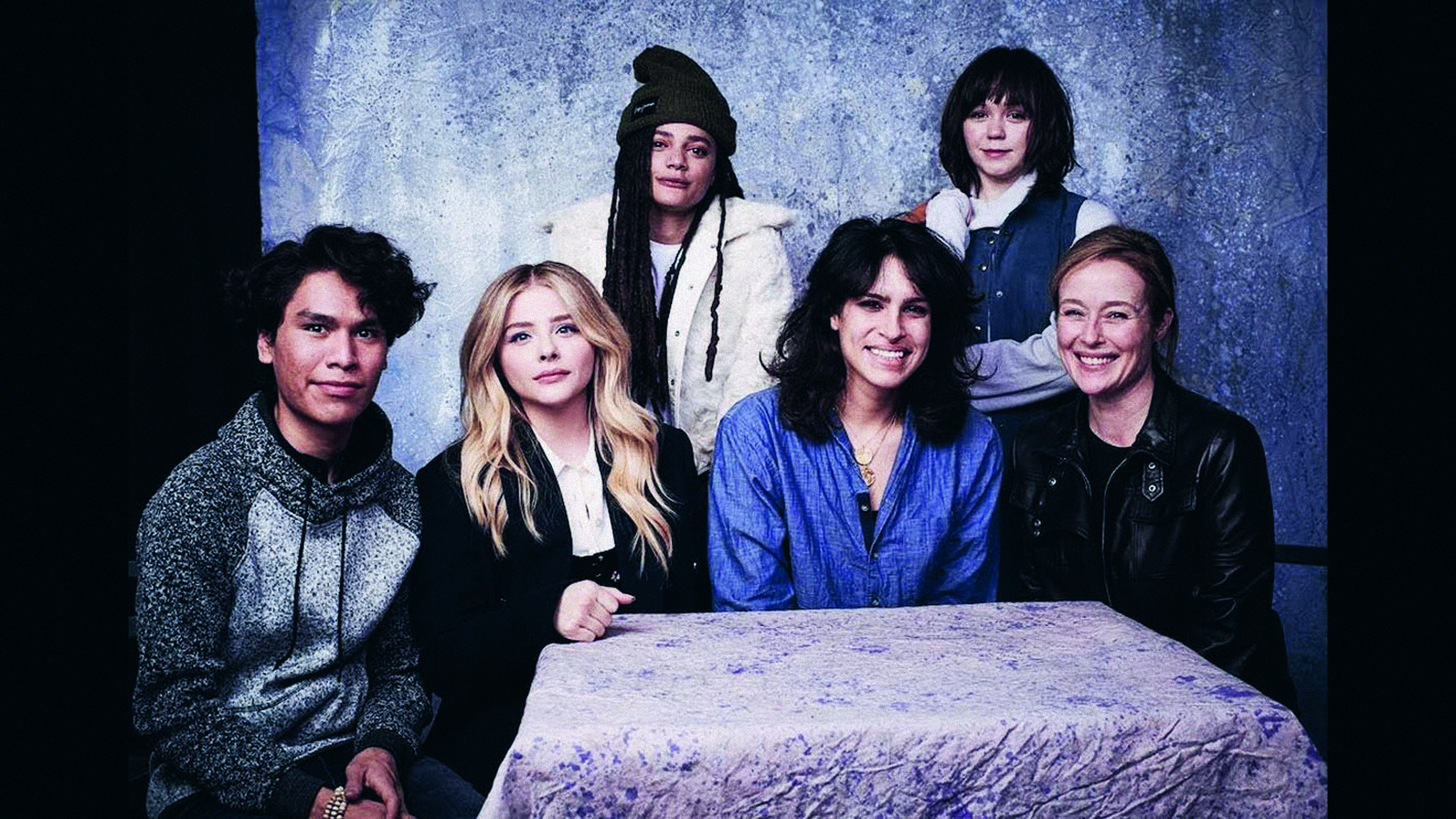 Desiree Akhavan poses with the cast of the film 'The miseducation Of Cameron Post'