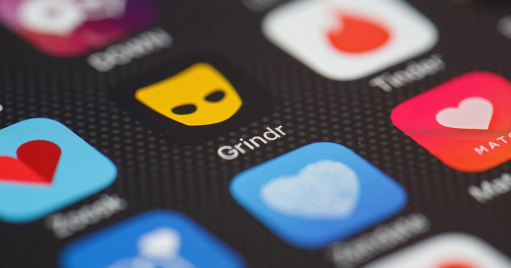 Grindr app on phone screen