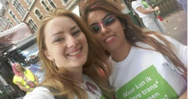 Picture of Lisa and Goga at a Pride March in Antwerp.